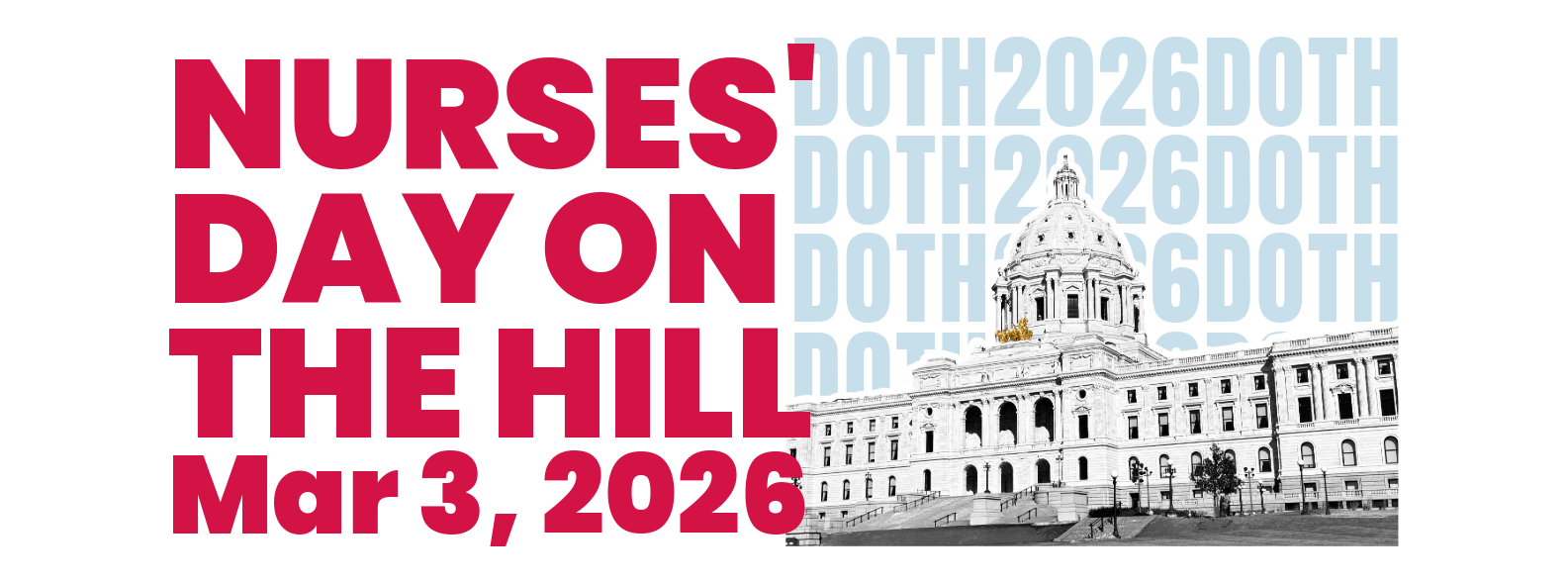 Minnesota State Capitol with the words: Nurses Day on the Hill: March 3, 2026